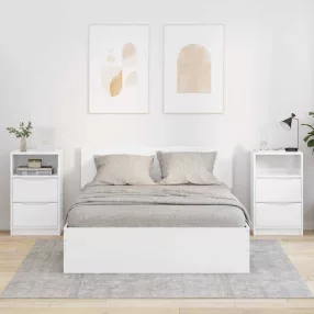   Éjjeliszekrények 2 pcs Magas Fényű Fehér 40 x 30 x 467 cm