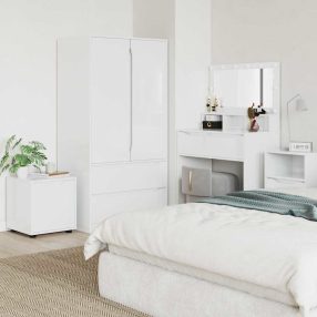   Fürdőszoba Székény Magas Fényű Fehér 40,5 x 40 x 44 cm Faanyag