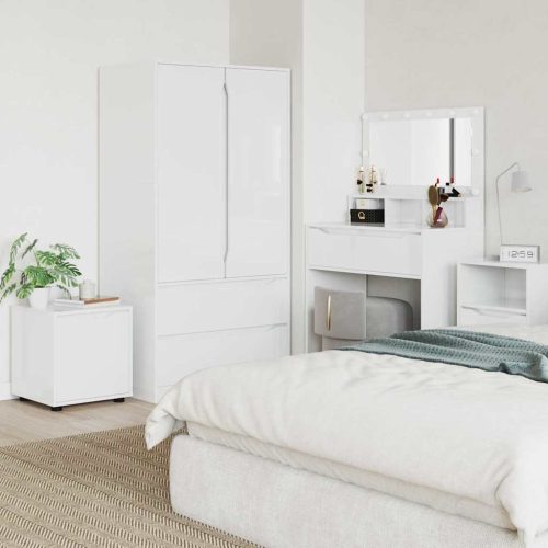 Fürdőszoba Székény Magas Fényű Fehér 40,5 x 40 x 44 cm Faanyag