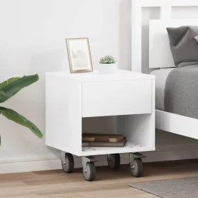 Éjjeli asztal 2 pcs Fehér 40,5 x 40 x 48 cm Faanyag