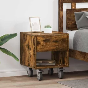   Éjjeli asztal 2 pcs Füstölt tölgy 40,5 x 40 x 48 cm Faanyag