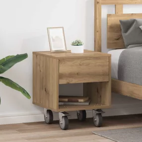   Éjjeli asztal 2 pcs Artisan tölgy 40,5 x 40 x 48 cm Faanyag