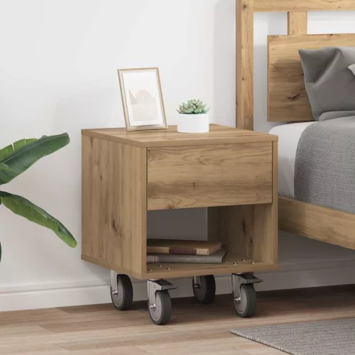 Éjjeli asztal 2 pcs Artisan tölgy 40,5 x 40 x 48 cm Faanyag