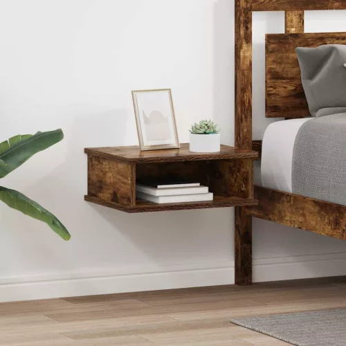 Éjjeli asztal 2 pcs Füstölt tölgy 40 x 31 x 15 cm Faanyag