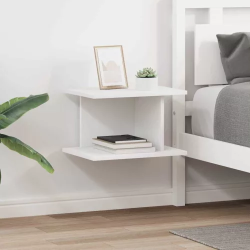 vidaXL Éjjeli asztal 2 pcs Fehér 40 x 30 x 25 cm Faanyag