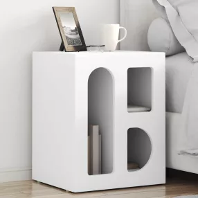 Éjjeli asztal 2 pcs Fehér 40 x 35 x 50 cm Faanyag