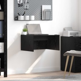   Falra szerelhető íróasztal Fekete tölgy 60 x 45 x 30 cm Faanyag