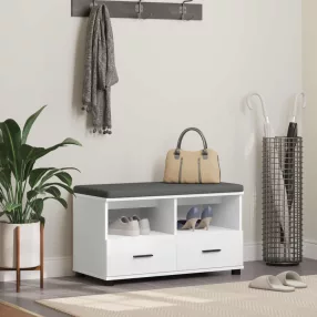   Előtér pad Fehér 80 x 38 x 46 cm Fűrészpor és Kárpit Anyag