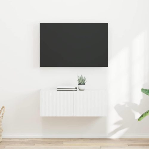 TV Fali Szekrény 2 pcs Fehér 60 x 31 x 29.5 cm Faanyag