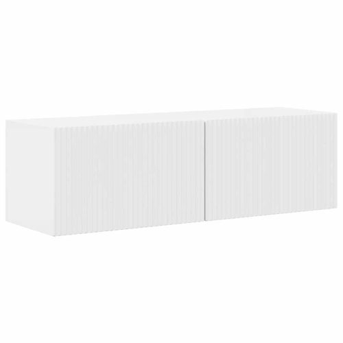 TV Fali Szekrény Fényes Fehér 98 x 31 x 29,5 cm Faanyag