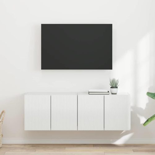 TV Fali Szekrény 2 pcs Magas Fényű Fehér 59,5 x 31 x 40 cm
