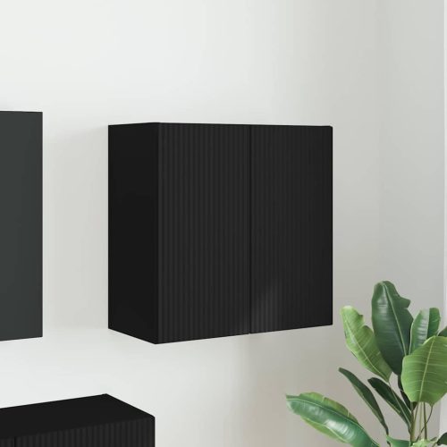 TV Fali Szekrény Fekete 59,5 x 31 x 60 cm Faanyag