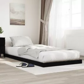 vidaXL Földi ágykeret Fekete tölgy 71,5 x 190 cm Faanyag