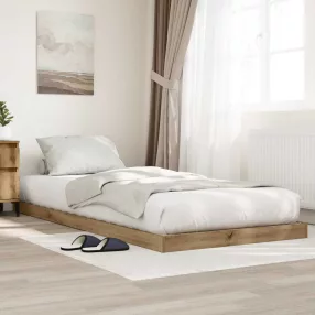 vidaXL Földi ágykeret Artisan tölgy 71,5 x 190 cm Faanyag