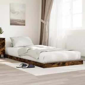   vidaXL Földi ágykeret Füstölt tölgy 86,5 x 190 cm Faanyag