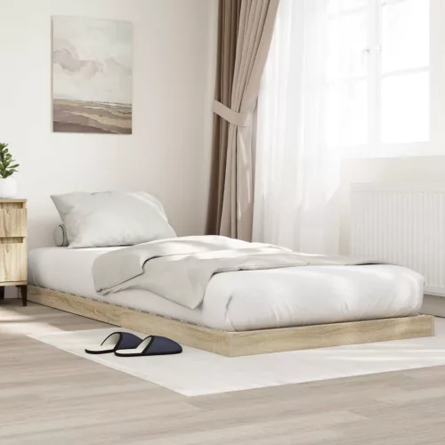 vidaXL Földi ágykeret Sonoma 76,5 x 200 cm Faanyag