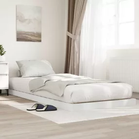 vidaXL Földi ágykeret Fehér 96,5 x 200 cm Faanyag
