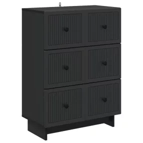 vidaXL Fiókos szekrény Fekete 66 x 34,5 x 90 cm Szerelt Fa