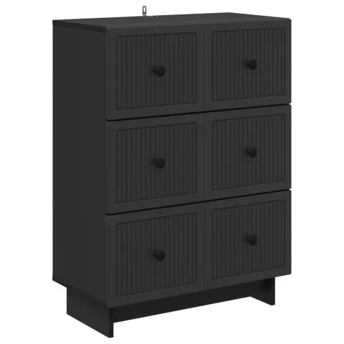 vidaXL Fiókos szekrény Fekete 66 x 34,5 x 90 cm Szerelt Fa