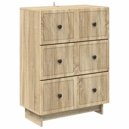 vidaXL Fiókos szekrény Sonoma Tölgy 66 x 34,5 x 90 cm Szerelt Fa
