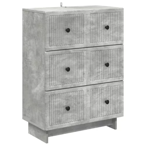vidaXL Fiókos szekrény Betonszürke 66 x 34,5 x 90 cm Szerelt Fa