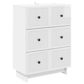   vidaXL Fiókos szekrény Magasfényű Fehér 66 x 34,5 x 90 cm Szerelt Fa