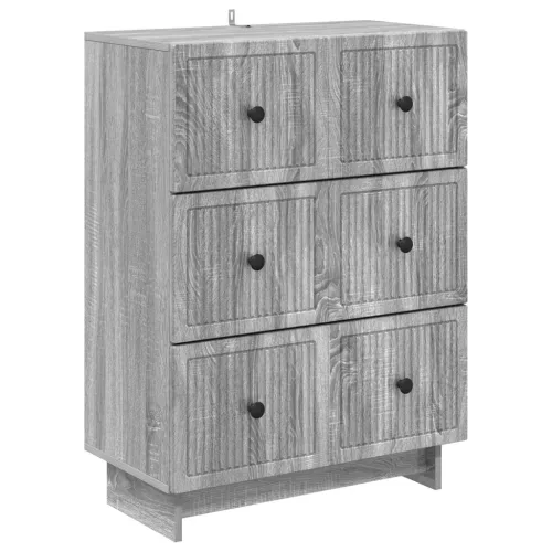 vidaXL Fiókos szekrény Szürke Sonoma 66 x 34,5 x 90 cm Szerelt Fa