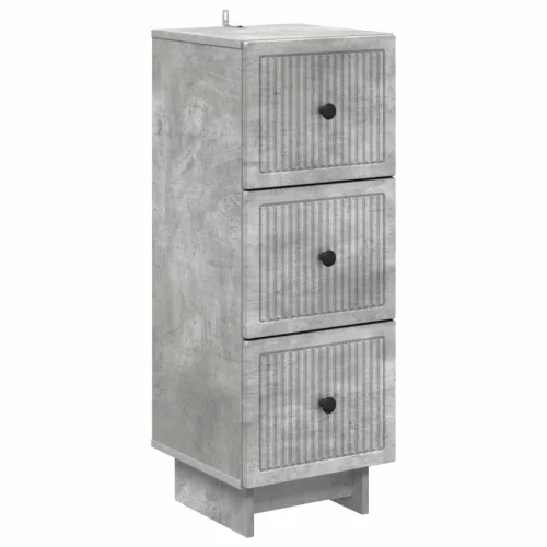 vidaXL Fiókos szekrény Betonszürke 33 x 34,5 x 90 cm Szerelt Fa