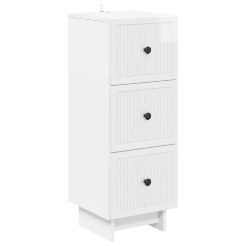 vidaXL Fiókos szekrény Magasfényű Fehér 33 x 34,5 x 90 cm Szerelt Fa