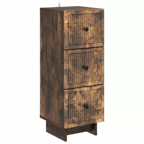   vidaXL Fiókos szekrény Füstös Tölgy 33 x 34,5 x 90 cm Szerelt Fa