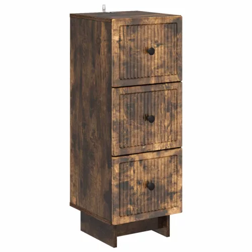 vidaXL Fiókos szekrény Füstös Tölgy 33 x 34,5 x 90 cm Szerelt Fa