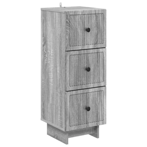 vidaXL Fiókos szekrény Szürke Sonoma 33 x 34,5 x 90 cm Szerelt Fa