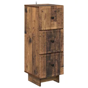   vidaXL Fiókos szekrény Antik Fa 33 x 34,5 x 90 cm Szerelt Fa