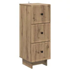   vidaXL Fiókos szekrény Kézműves Tölgy 33 x 34,5 x 90 cm Szerelt Fa