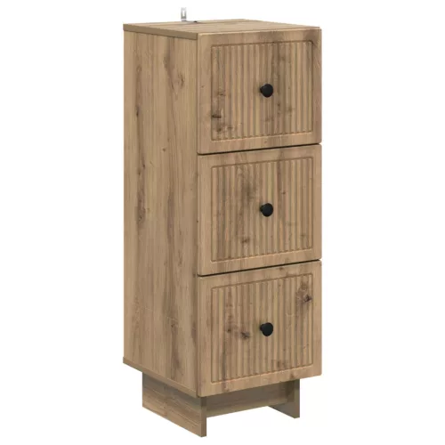 vidaXL Fiókos szekrény Kézműves Tölgy 33 x 34,5 x 90 cm Szerelt Fa