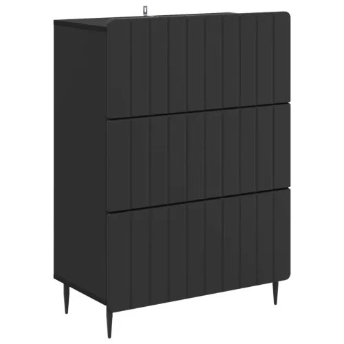 vidaXL Fiókos szekrény Fekete 66 x 34,5 x 92 cm Szerelt Fa
