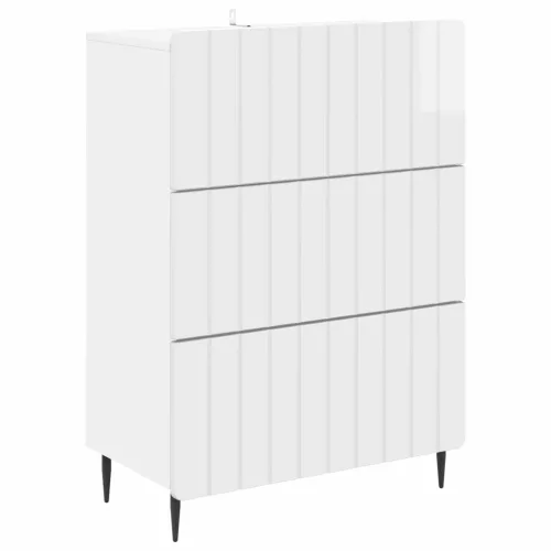 vidaXL Fiókos szekrény Magasfényű Fehér 66 x 34,5 x 92 cm Szerelt Fa