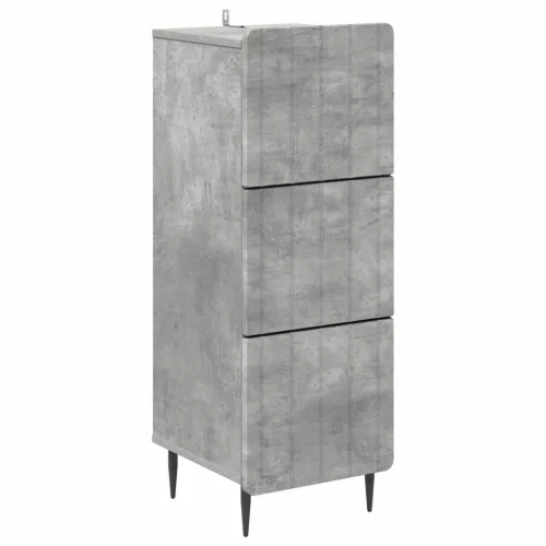 vidaXL Fiókos szekrény Betonszürke 33 x 34,5 x 92 cm Szerelt Fa