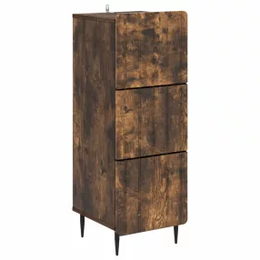  vidaXL Fiókos szekrény Füstös Tölgy 33 x 34,5 x 92 cm Szerelt Fa