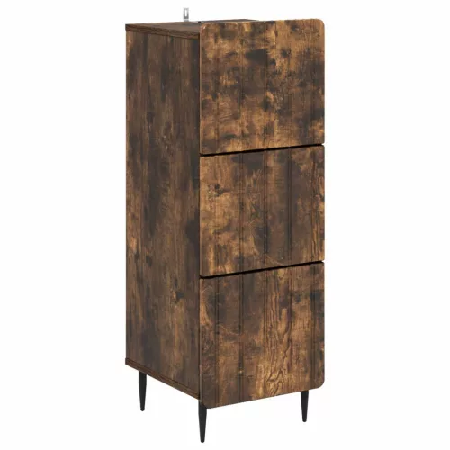 vidaXL Fiókos szekrény Füstös Tölgy 33 x 34,5 x 92 cm Szerelt Fa