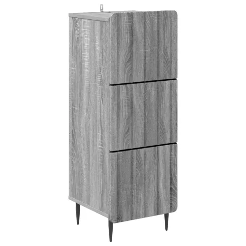 vidaXL Fiókos szekrény Szürke Sonoma 33 x 34,5 x 92 cm Szerelt Fa