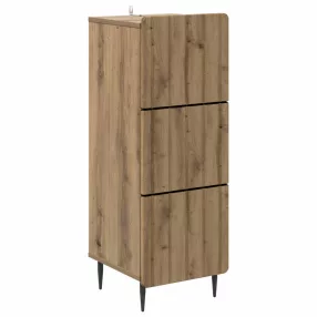   vidaXL Fiókos szekrény Kézműves Tölgy 33 x 34,5 x 92 cm Szerelt Fa