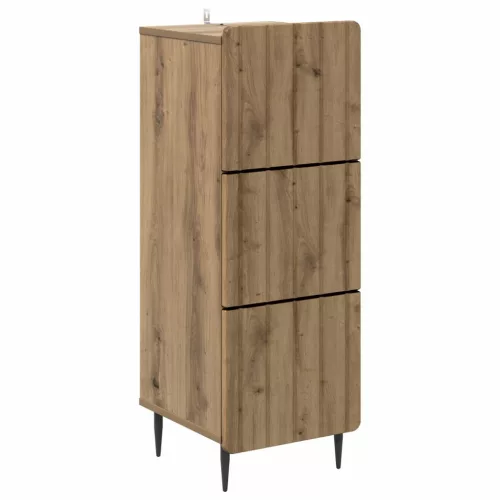 vidaXL Fiókos szekrény Kézműves Tölgy 33 x 34,5 x 92 cm Szerelt Fa