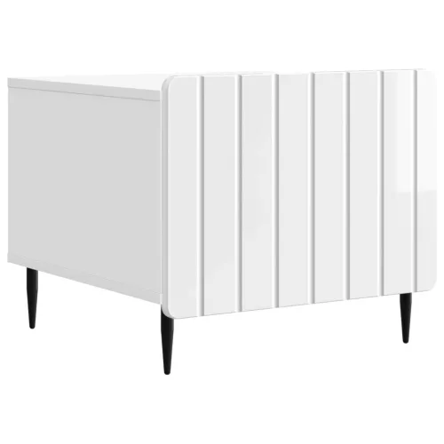 vidaXL Dohányzóasztal Magasfényű Fehér 49 x 50 x 42 cm Szerelt Fa