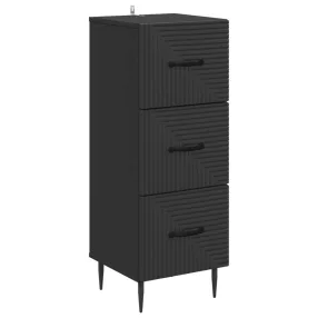   vidaXL Fiókos szekrény Fekete 33 x 34,5 x 89,5 cm Szerelt Fa