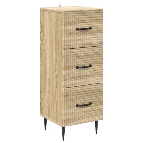 vidaXL Fiókos szekrény Sonoma Tölgy 33 x 34,5 x 89,5 cm Szerelt Fa