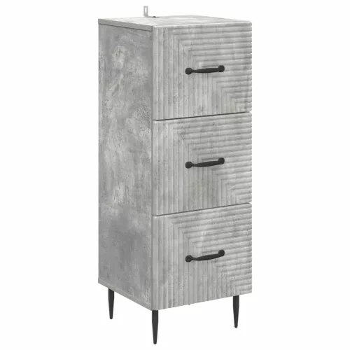 vidaXL Fiókos szekrény Betonszürke 33 x 34,5 x 89,5 cm Szerelt Fa