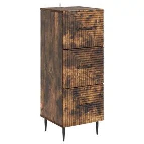   vidaXL Fiókos szekrény Füstös Tölgy 33 x 34,5 x 89,5 cm Szerelt Fa