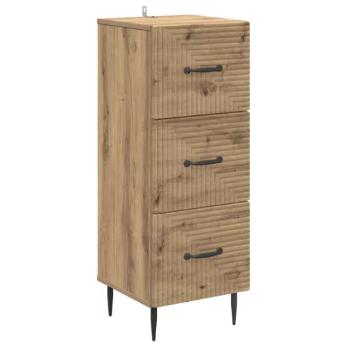 vidaXL Fiókos szekrény Kézműves Tölgy 33 x 34,5 x 89,5 cm Szerelt Fa