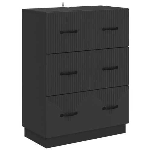 vidaXL Fiókos szekrény Fekete 66 x 34,5 x 87 cm Szerelt Fa